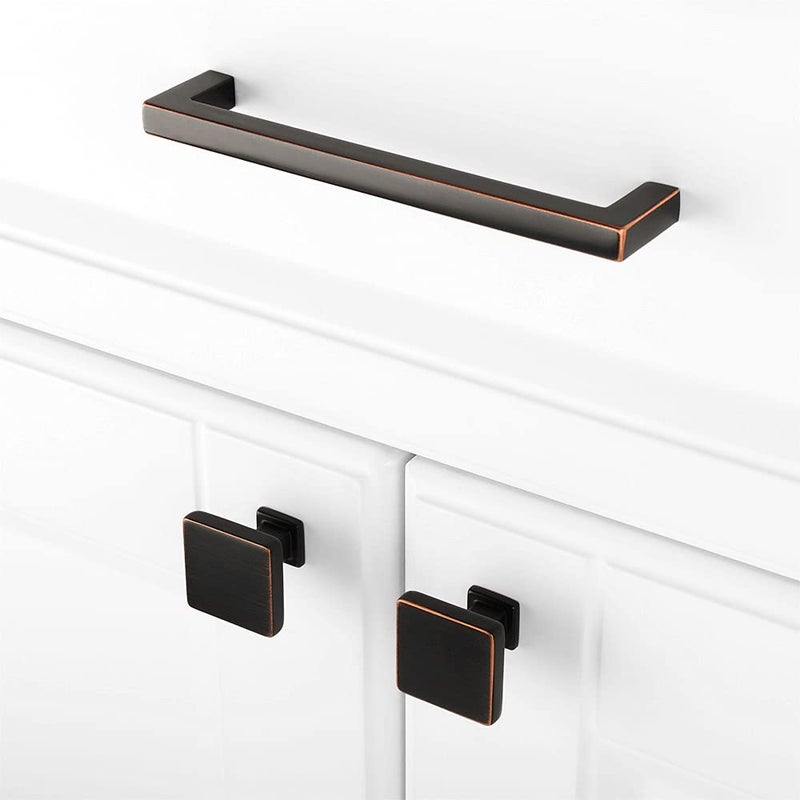 KOOFIZO Solid Square Bronze Kitchen Cabinet Handles Oil Rubbed Bronze Cabinet Pulls, 5 Pack 5 Inch Bronze Hardware for Kitchen Cabinets Drawers Dresser Cupboard Bedroom Bathroom - Image 4
